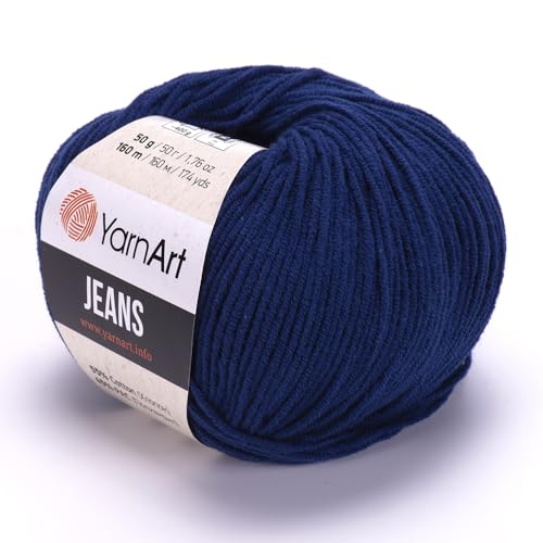 Yarn Art Jeans – Premium-Baumwollgarn zum Häkeln & Stricken – Vielzahl von Farben – ideal für Doppelstricken, Kammgewicht, Baby-Projekte, T-Shirt-Garn und mehr Farbe – 54 Stück – 10 Stück Yarn Art Jeans – Premium-Baumwollgarn zum Häkeln & Stricken – Vielzahl von Farben – ideal für Doppelstricken, Kammgewicht, Baby-Projekte, T-Shirt-Garn und mehr Farbe – 54 Stück – 10 Stück von Discount Fabrics LTD