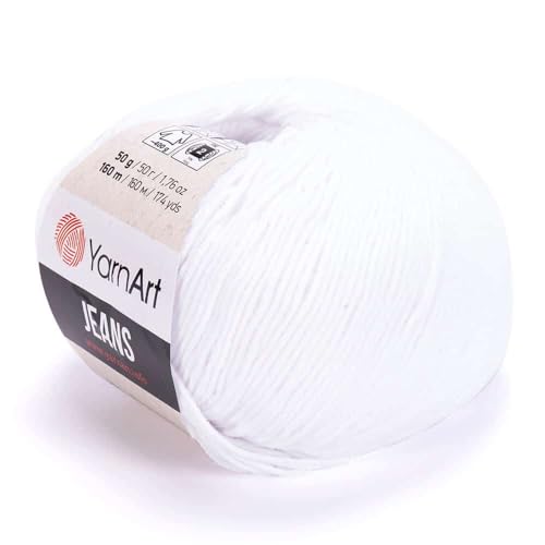 Yarn Art Jeans – Premium-Baumwollgarn zum Häkeln & Stricken – Vielzahl von Farben – ideal für Doppelstricken, Kammgewicht, Baby-Projekte, T-Shirt-Garn und mehr – Farbe – 62 Stück – 10 Stück Yarn Art Jeans – Premium-Baumwollgarn zum Häkeln & Stricken – Vielzahl von Farben – ideal für Doppelstricken, Kammgewicht, Baby-Projekte, T-Shirt-Garn und mehr – Farbe – 62 Stück – 10 Stück von Discount Fabrics LTD