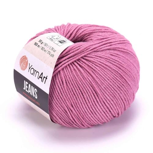 Yarn Art Jeans – Premium-Baumwollgarn zum Häkeln & Stricken – Vielzahl von Farben – ideal für Doppelstricken, Kammgewicht, Baby-Projekte, T-Shirt-Garn und mehr – Farbe – 65 Stück – 5er-Pack Yarn Art Jeans – Premium-Baumwollgarn zum Häkeln & Stricken – Vielzahl von Farben – ideal für Doppelstricken, Kammgewicht, Baby-Projekte, T-Shirt-Garn und mehr – Farbe – 65 Stück – 5er-Pack von Discount Fabrics LTD