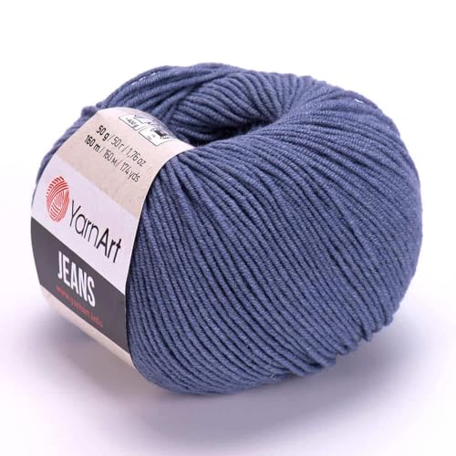 Yarn Art Jeans – Premium-Baumwollgarn zum Häkeln & Stricken – Vielzahl von Farben – ideal für Doppelstricken, Kammgewicht, Baby-Projekte, T-Shirt-Garn und mehr – Farbe – 68 Stück – 5er-Pack Yarn Art Jeans – Premium-Baumwollgarn zum Häkeln & Stricken – Vielzahl von Farben – ideal für Doppelstricken, Kammgewicht, Baby-Projekte, T-Shirt-Garn und mehr – Farbe – 68 Stück – 5er-Pack von Discount Fabrics LTD