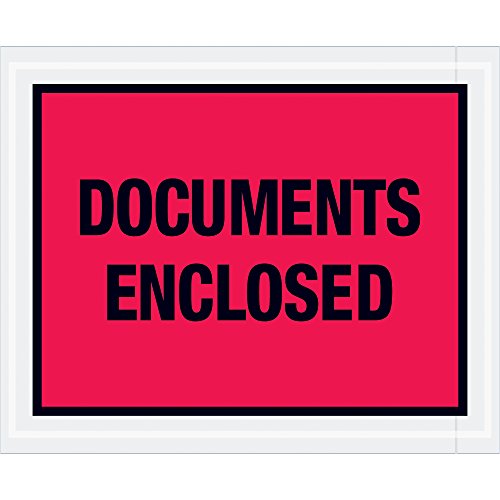Tape Logic Briefumschläge "Documents Enclosed", 11,4 x 14,9 cm, Rot, 1000 Stück von Discount Tag & Label
