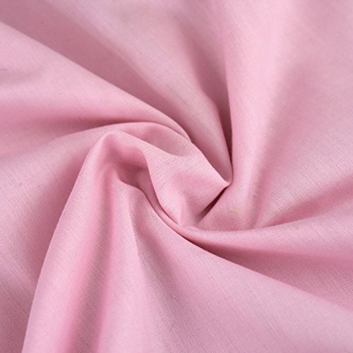 Einfarbiger Polycotton Stoff Poly Baumwoll Kleid Bastelmaterial 45 Zoll – 112 cm Breit 60+ Farben (Baby Pink, 1/2 Meter) von Discover Direct