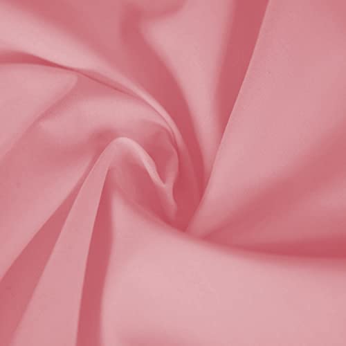 Einfarbiger Polycotton Stoff Poly Baumwoll Kleid Bastelmaterial 45 Zoll – 112 cm Breit 60+ Farben (Blush Pink, 1/2 Meter) von Discover Direct