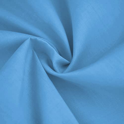 Einfarbiger Polycotton Stoff Poly Baumwoll Kleid Bastelmaterial 45 Zoll – 112 cm Breit 60+ Farben (Kornblumenblau, 1/2 Meter) von Discover Lifestyle & Fashion Fabrics