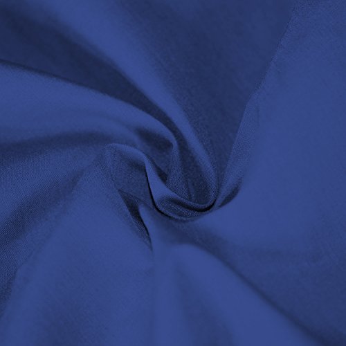Einfarbiger Polycotton Stoff Poly Baumwoll Kleid Bastelmaterial 45 Zoll – 112 cm Breit 60+ Farben (Mitternachtsblau, 1/2 Meter) von Discover Direct