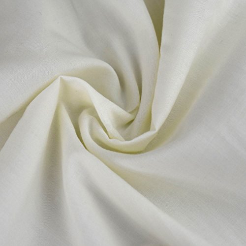 Einfarbiger Polycotton Stoff aus Poly Baumwollkleid Bastelmaterial 45 Zoll – 112 cm Breit, 60+ Farben (Elfenbein, 1/2 Meter) von Discover Direct