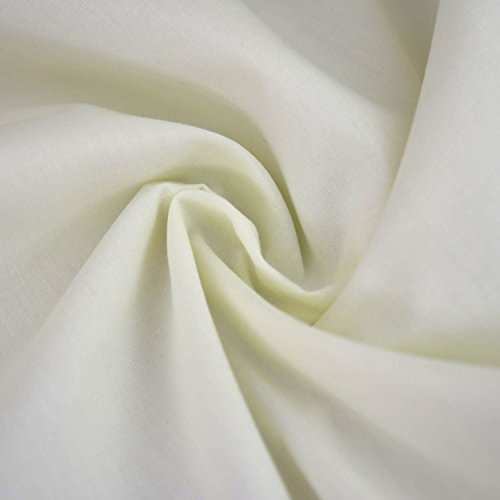 Einfarbiger Polycotton Stoff aus Poly Baumwollkleid Bastelmaterial 45 Zoll – 112 cm Breit 60+ Farben (Creme, 1/2 Meter) von Discover Direct