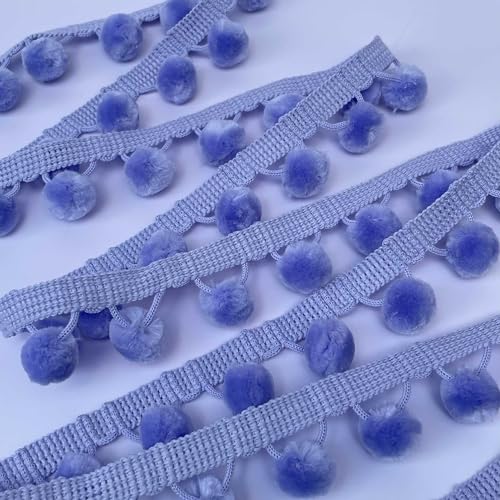 Bommelbälle, 18 mm, Bommel-Fransen, 28 mm, Pompon-Schrägband, Nähen, Handwerk, Kleiderdekoration, Meterware, Lila von Discover Lifestyle & Fashion Fabrics