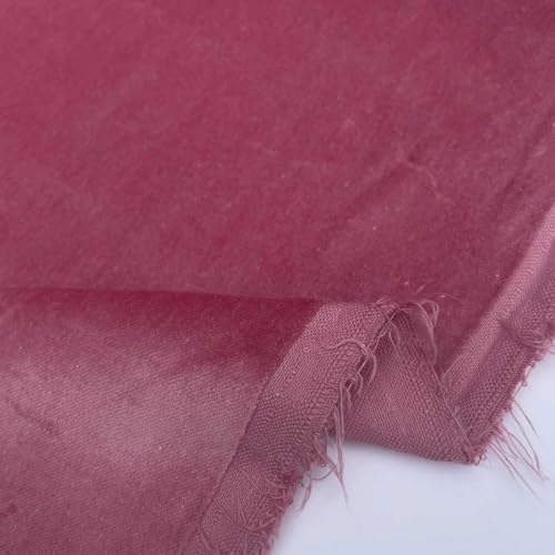 Einfarbiger 100% Baumwollsamt, superweicher Plüsch-Flor, Kleidung, Heimdekoration, Polsterhintergrund, Tischdecke, Vorhänge, Stoffmaterial, 106,7 cm – 108 cm breit (pro halber Meter, Altrosa) von Discover Lifestyle & Fashion Fabrics