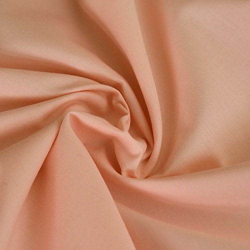 Einfarbiger Polycotton Stoff Poly Baumwoll Kleid Bastelmaterial 45 Zoll – 112 cm Breit 60+ Farben (Pfirsich, Meter) von Discover Lifestyle & Fashion Fabrics