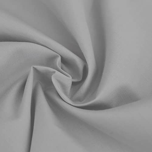 Einfarbiger Polycotton Stoff Poly Baumwoll Kleid Bastelmaterial 45 Zoll – 112 cm Breit 60+ Farben (Silber, 1/2 Meter) von Discover Lifestyle & Fashion Fabrics