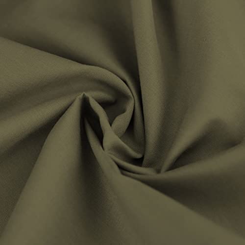 Einfarbiger Polycotton Stoff Poly Baumwoll Kleid Bastelmaterial 45 Zoll – 112 cm Breit 60+ Farben (Taupe, 1/2 Meter) von Discover Lifestyle & Fashion Fabrics