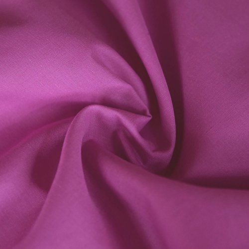 Einfarbiger Polycotton Stoff Poly Baumwollkleid Bastelmaterial 45 Zoll – 112 cm Breit 60+ Farben (Purple Orchid, 1/2 Meter) von Discover Lifestyle & Fashion Fabrics
