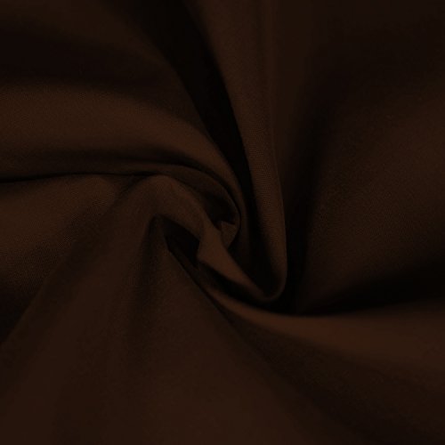 Einfarbiger Polycotton Stoff aus Poly Baumwollkleid Bastelmaterial 45 Zoll – 112 cm Breit 60+ Farben (Kakaobraun, 1/2 Meter) von Discover Lifestyle & Fashion Fabrics