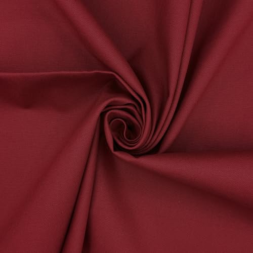 Gewaschener Baumwoll-Leinenstoff, einfarbig, 100 % Baumwolle, für Kleidung, Taschen, Polster, Heimtextilien, 150 cm breit (Meterware, Weinrot) von Discover Lifestyle & Fashion Fabrics
