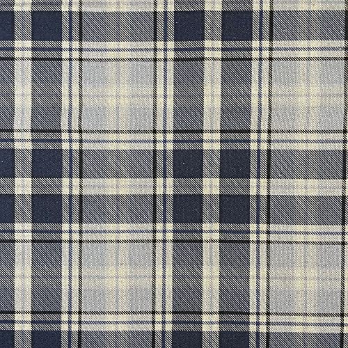 Highland Tartan karierter Baumwoll-Leinenstoff für Vorhänge, Jalousien, Basteltaschen, Nähen, Quilten, Patchwork und Polstermöbel, 140 cm breit (Meterware, Jeansblau) von Discover Lifestyle & Fashion Fabrics