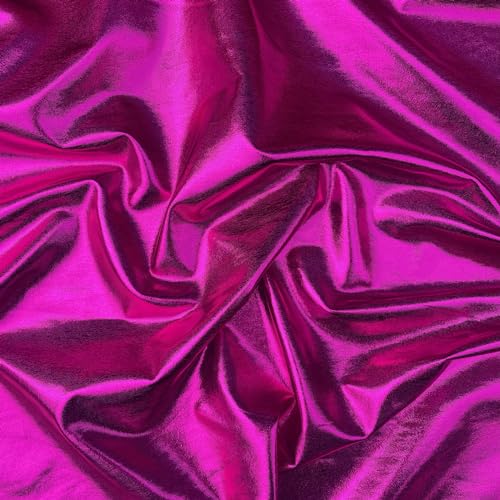 Lycra-Stoff mit Metallic-Folie, 4-Wege-Stretch, Poly-Spandex, einfarbig, glänzend, Tanzbekleidung, Sportbekleidung, Kleidung, Stoff, Material | 150 cm breit (pro halben Meter, Kirschrosa) von Discover Lifestyle & Fashion Fabrics