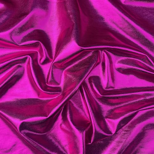 Metallic-Folienstoff, 4-Wege-Stretch, Poly-Spandex, einfarbig, glänzend, Tanzbekleidung, Sportbekleidung, Stoff, 150 cm breit (Meterware, Kirschrosa) von Discover Lifestyle & Fashion Fabrics