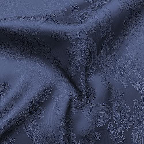 Paisleymuster, Jacquard, Poly-Viskose, gewebt, Polsterstoff, Anzugfutter, Drapierstoff, 150 cm breit (pro halber Meter, Marineblau) von Discover Lifestyle & Fashion Fabrics