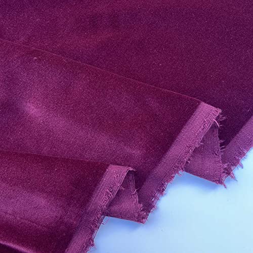 Stoff aus 100 % Baumwollsamt, superweicher Plüschflor, für Kleidung, Heimdekoration, Polster, Tischdecke, Vorhänge, Stoffmaterial, 107,7 cm breit (pro halber Meter, Weinrot) von Discover Lifestyle & Fashion Fabrics