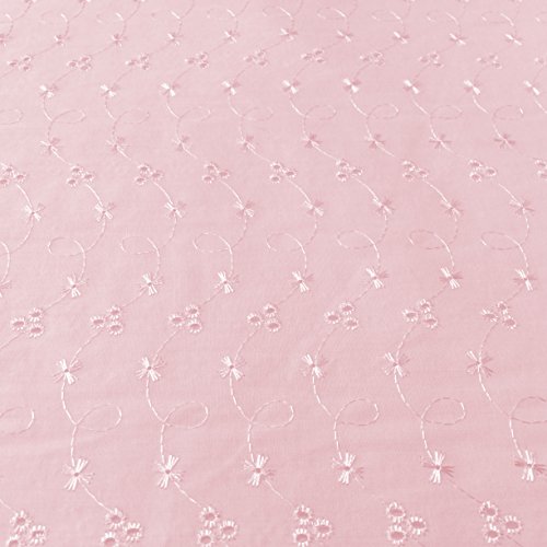 Stoff mit Lochstickerei, Polyester und Baumwolle, Meterware, 150 cm breit, Pink von Discover Lifestyle & Fashion Fabrics