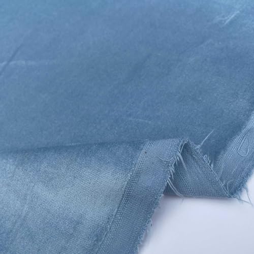 Unifarbener 100 % Baumwollsamt, superweicher Plüsch-Flor, Kleidung, Heimdekoration, Polster, Hintergrund, Tischdecke, Vorhänge, Stoffmaterial, 106,7 cm – 108 cm breit (Meterware, Himmelblau) von Discover Lifestyle & Fashion Fabrics