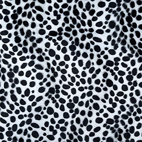Velboa Kunstfell, sehr weich, für Ponyhaut, Velours, Bastelmaterial, 150 cm breit (Meterware, Dalmatiner) von Discover Lifestyle & Fashion Fabrics