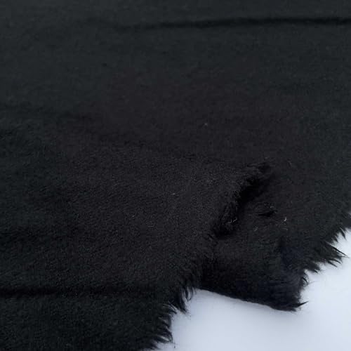 Winceyette Wynciette Flanellstoff, 100 % gebürstete Baumwolle, weicher Flanellstoff, 105 cm breit (pro halber Meter, schwarz) von Discover Lifestyle & Fashion Fabrics