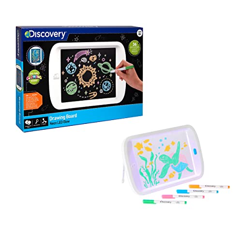 Discovery 1303002031 - Drawing Board Neon LED Glow - Tablet zum Zeichnen mit Leuchtfarben - für Kinder ab 6 Jahren von Discovery