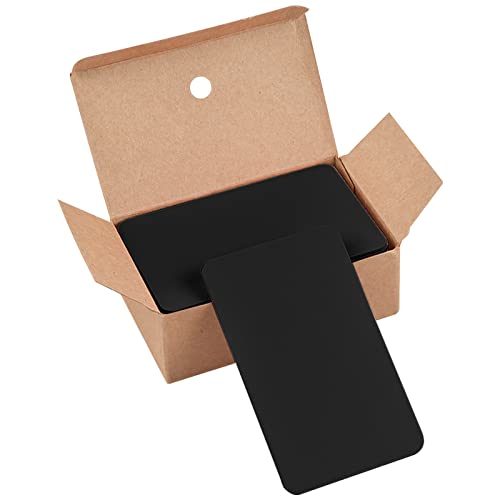 Disnace 100 Stück Kraftpapier Karten, Karten Blanko, Visitenkarten, Karteikarten Klein, Doppelseitig Erhältliche Klappkarten Blanko für Postkarten Dankeskarten Bastelprojekte, 89 * 52mm, Schwarz von Disnace