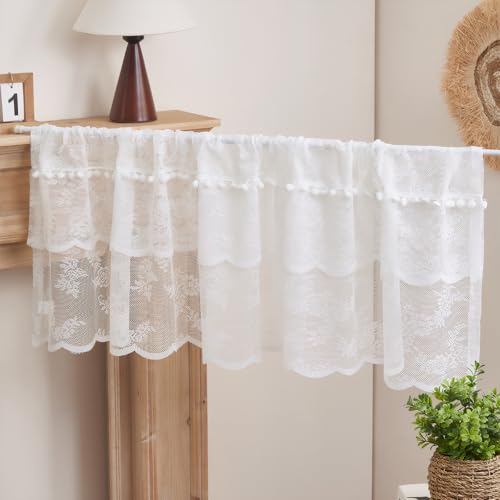 Disnace Scheibengardinen Kurz Weiss Halbtransparent Fenstergardinen Scheibengardine Küchengardinen Bistrogardine Gardine Gaze Schals Fensterschal Kurzgardine für Küche Wohnzimmer Landhaus, 145 * 45cm Disnace Scheibengardinen Kurz Weiss Halbtransparent Fenstergardinen Scheibengardine Küchengardinen Bistrogardine Gardine Gaze Schals Fensterschal Kurzgardine für Küche Wohnzimmer Landhaus, 145 * 45cm von Disnace