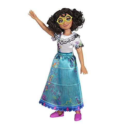 Disney Encanto Mode-Puppe Mirabel 26cm, bewegliche Gelenke, ausziehbares Outfit, Schuhe, Brille, braunes Haar, für Mädchen ab 3 Jahren von Disney Encanto