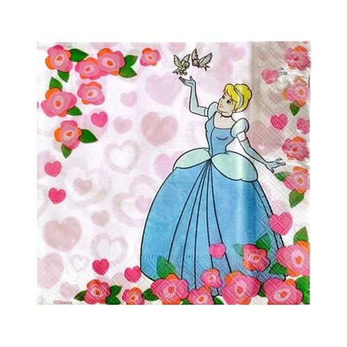 Disney Princess 2-lagige Cinderella-Servietten, 20 Stück, Rosa/Weiß/Grün, Einheitsgröße Disney Princess 2-lagige Cinderella-Servietten, 20 Stück, Rosa/Weiß/Grün, Einheitsgröße von Disney Princess