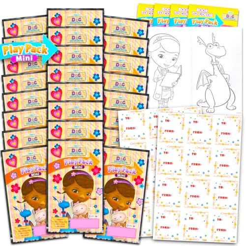 Disney Doc McStuffins Valentinstagskarten für die Kinderschule, 24 Stück, Doc McStuffins Aktivitätssets mit Etiketten, Valentinstagsgeschenke für Kinder, Klassenzimmer, Party, Austauschpaket von Disney