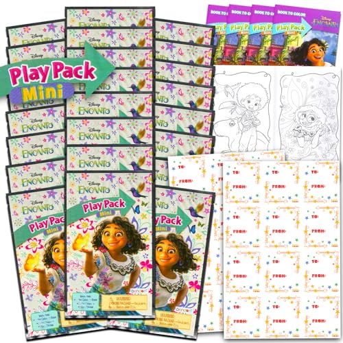 Disney Encanto Valentinstagskarten für die Kinderschule, 24 Stück, Encanto-Aktivitäts-Sets mit Etiketten, Valentinstagsgeschenke für Kinder, Klassenzimmer, Party, Austauschpaket von Disney
