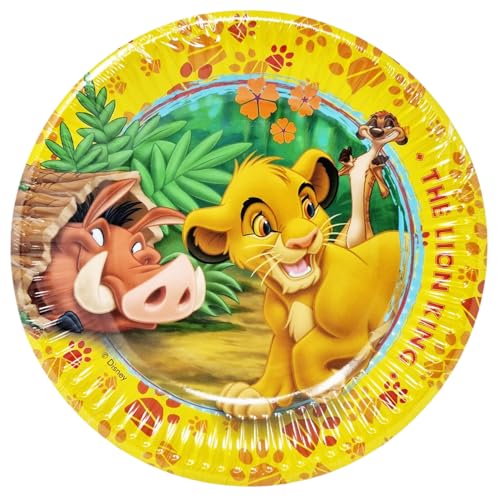 Disney Geburtstagsparty-Set, 10 Teller, Motiv König der Löwen, Timon, Pumbaa und Simba, Größe 19,5 cm Disney Geburtstagsparty-Set, 10 Teller, Motiv König der Löwen, Timon, Pumbaa und Simba, Größe 19,5 cm von Disney