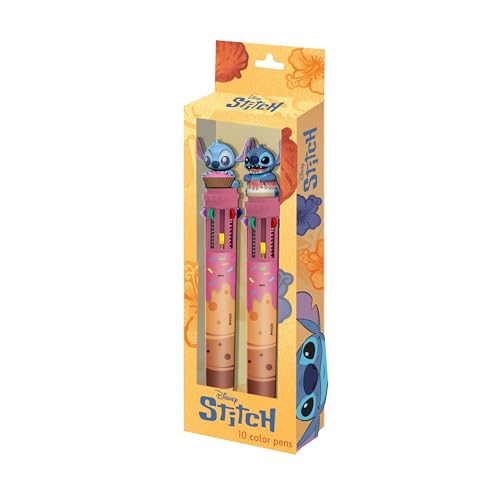 Disney Lilo und Stitch Mix-Set mit 2 10-Farben-Stiften, Gelb, 9,5 x 23 cm von Disney
