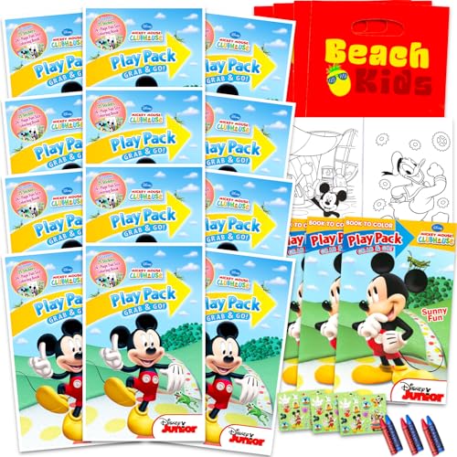 Disney Mickey Mouse Geburtstagsparty-Set – 12 Aktivitäts-Spielpackungen für Jungen, Mädchen mit Mini-Malbüchern und mehr, Mickey-Partygeschenke für Kinder von Disney