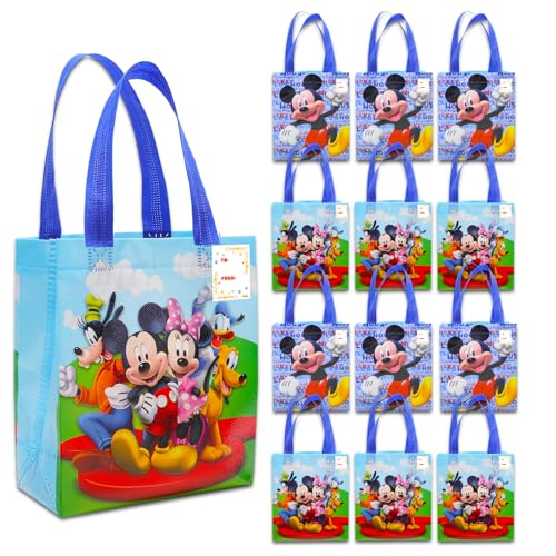Disney Mickey and Friends Partygeschenktüten-Set – 12 Stück Mickey Mouse Party Goodie Taschen für Kinder Bulk wiederverwendbare Tragetaschen (Mickey und Freunde Geburtstagspartyzubehör) von Disney