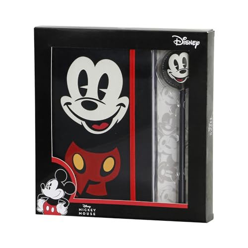 Disney Micky Maus Face-Geschenkbox mit Tagebuch und Fashion Kugelschreiber, Schwarz, 22,4 x 23,2 cm Disney Micky Maus Face-Geschenkbox mit Tagebuch und Fashion Kugelschreiber, Schwarz, 22,4 x 23,2 cm von Disney