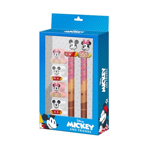 Disney Micky und Minnie Mix-Set mit Radierbarer Gelstift + Ewiger Bleistift + 4 Radiergummis, Blau, 14 x 23 cm Disney Micky und Minnie Mix-Set mit Radierbarer Gelstift + Ewiger Bleistift + 4 Radiergummis, Blau, 14 x 23 cm von Disney