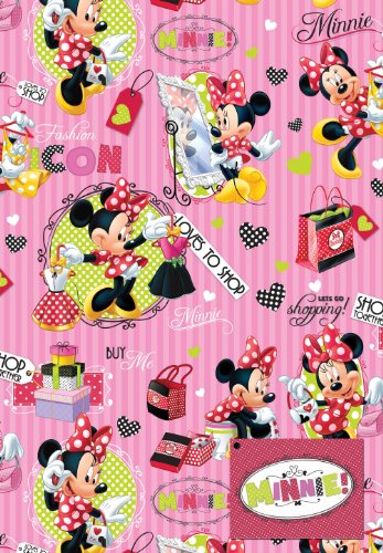 Disney Minnie 2 x Blatt Geschenkpapier und 2 x Geschenkanhänger von Disney