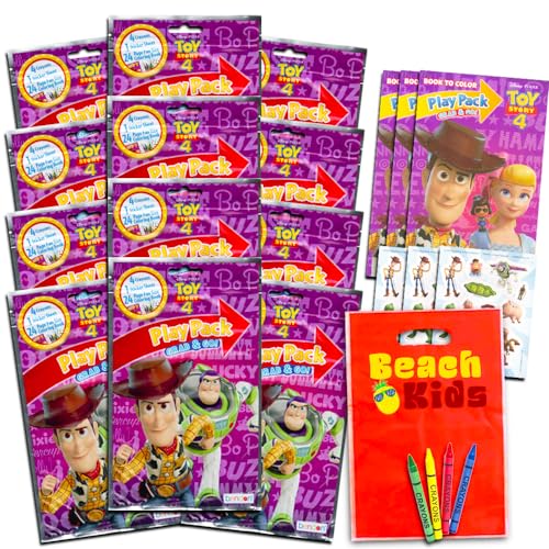 Disney Pixar Toy Story 4 Partygeschenk-Set, Paket enthält 12 Toy Story Spielpackungen gefüllt mit Aufklebern, Malbüchern, Buntstiften (Toy Story Partyzubehör) von Disney