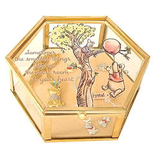 Disney Winnie Puuh Schmuckschatulle – Glas-Schmuckschatulle mit Pooh- und Ferkel-Design, offizielles Lizenzprodukt Disney Winnie Puuh Schmuckschatulle – Glas-Schmuckschatulle mit Pooh- und Ferkel-Design, offizielles Lizenzprodukt von Disney