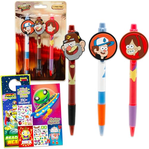 Gravity Falls Stifte für Kinder – 3-teiliges Kugelschreiber-Geschenkpaket, Bürobedarf mit Dipper, Mabel, Grunkle Stan plus Aufklebern, Türaufhänger, Gravity Falls-Schulbedarf-Set Gravity Falls Stifte für Kinder – 3-teiliges Kugelschreiber-Geschenkpaket, Bürobedarf mit Dipper, Mabel, Grunkle Stan plus Aufklebern, Türaufhänger, Gravity Falls-Schulbedarf-Set von Disney