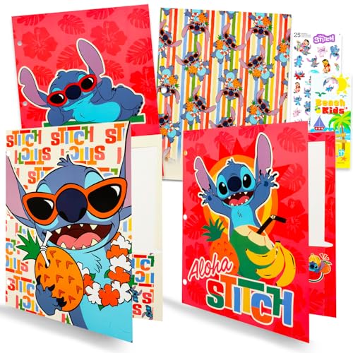 Lilo & Stitch-Ordner für die Schule – Disney Taschenmappen-Bundle enthält 4 laminierte Mappen aus Kunststoff, plus Aufkleber, mehr | Disney Schulbedarf für Mädchen Lilo & Stitch-Ordner für die Schule – Disney Taschenmappen-Bundle enthält 4 laminierte Mappen aus Kunststoff, plus Aufkleber, mehr | Disney Schulbedarf für Mädchen von Disney