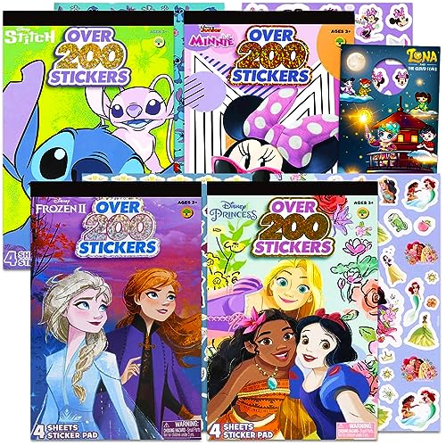 Mega Disney Sticker Set für Mädchen – Bundle mit über 800 Disney Aufklebern mit Prinzessinnen, Frozen, Minnie Maus und Stitch | Bulk Disney Aufkleber für Kinder von Disney