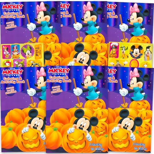 Mickey Mouse Halloween-Malbücher, 6 Stück, Bündel mit 6 Malbüchern in voller Größe für Klassenzimmer-Austausch, Partygeschenke, Süßes oder Saures Handouts und mehr, Mickey Halloween Malbücher von Disney