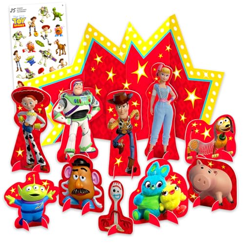 Toy Story Tischdekorationsset – Set mit Tafelaufsatz, Geburtstagsparty-Dekorationsset mit Woody, Buzz Lightyear, Jessie, mehr Plus Aufklebern | Toy Story Geburtstagsparty-Zubehör-Set Toy Story Tischdekorationsset – Set mit Tafelaufsatz, Geburtstagsparty-Dekorationsset mit Woody, Buzz Lightyear, Jessie, mehr Plus Aufklebern | Toy Story Geburtstagsparty-Zubehör-Set von Disney