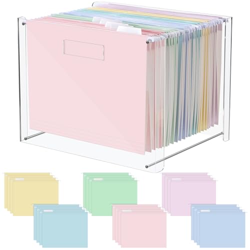 Dispowreath Hängeregistraturmappe mit Acryl-Organizer für Brief-/A4-Größe, transparent, Aufbewahrungsbox mit Griffen, für Zuhause, Arbeit, Büro, Macaron, klassisch, 24 Stück Dispowreath Hängeregistraturmappe mit Acryl-Organizer für Brief-/A4-Größe, transparent, Aufbewahrungsbox mit Griffen, für Zuhause, Arbeit, Büro, Macaron, klassisch, 24 Stück von Dispowreath